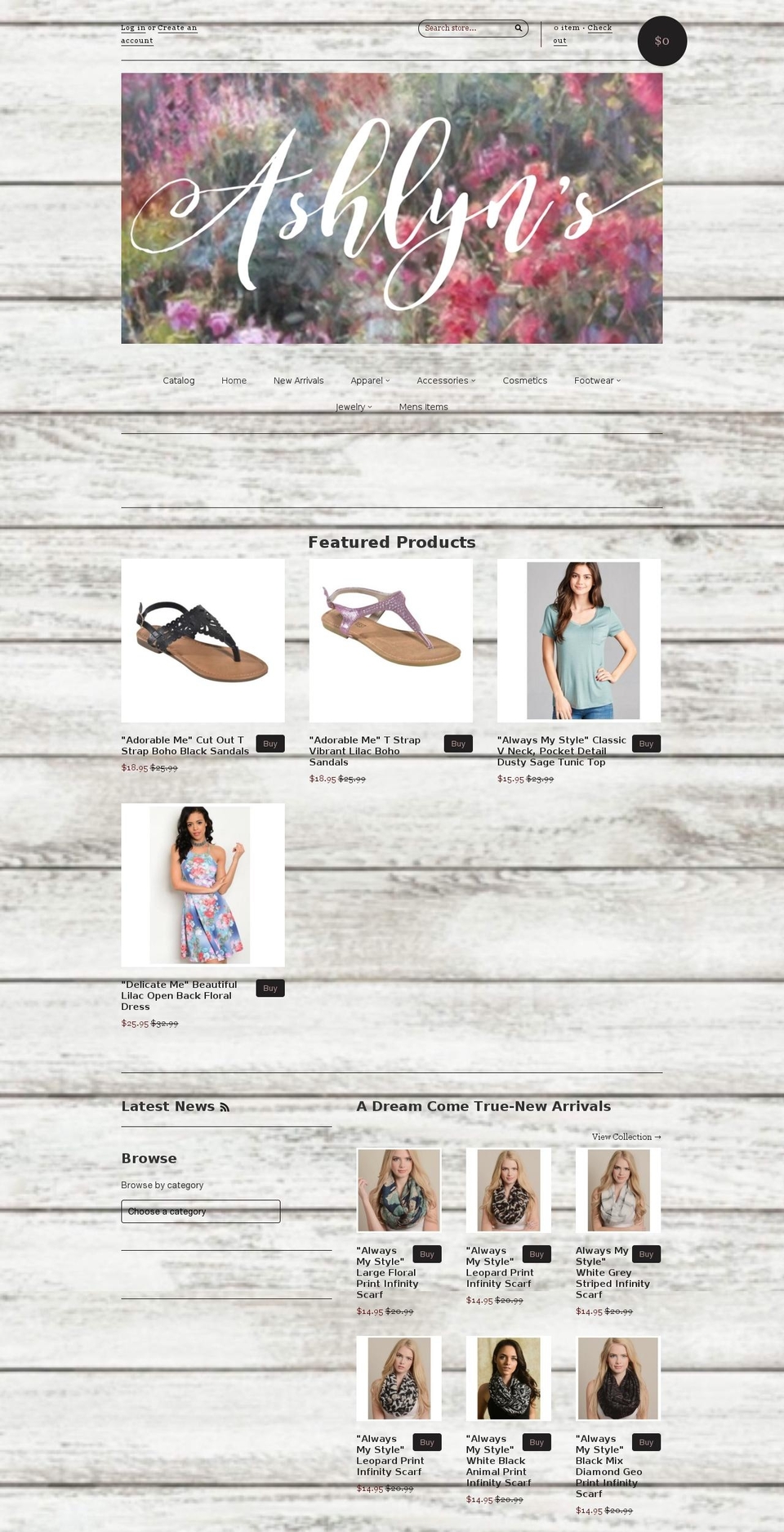 ashlynsbycg.com shopify website screenshot