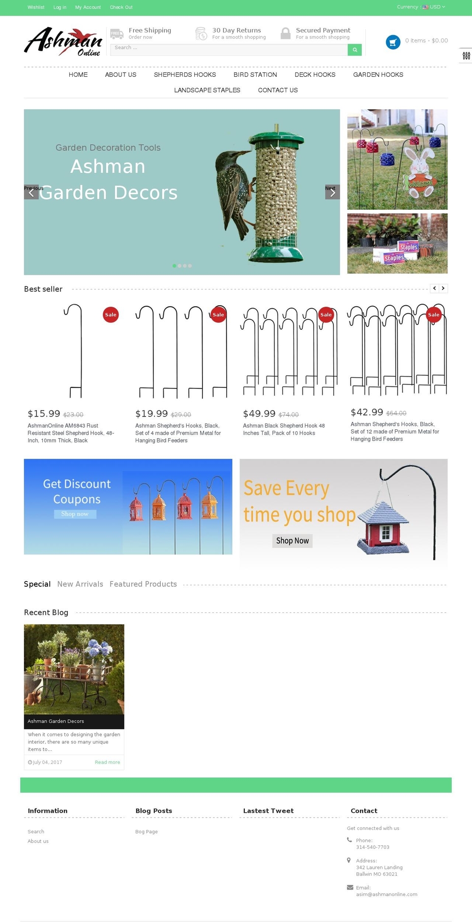 ashmanonline.com shopify website screenshot