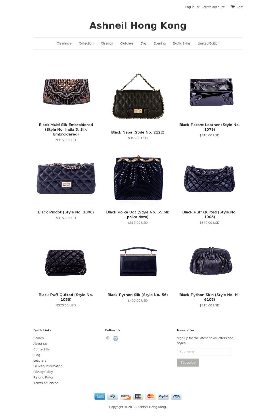 ashneilhongkong.com shopify website screenshot
