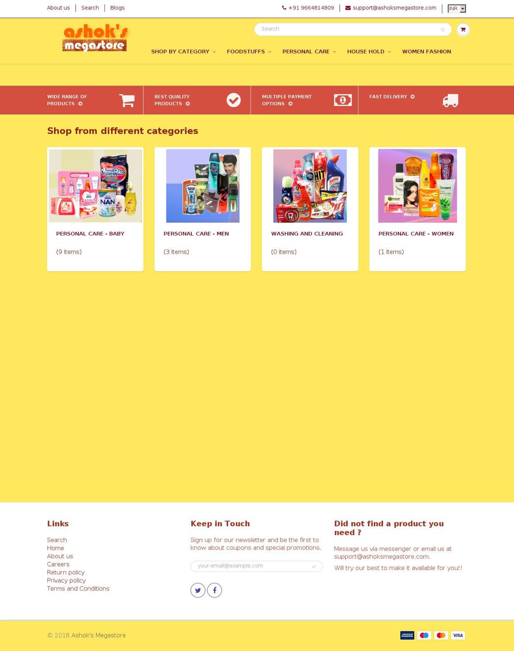 ashoksmegastore.com — Shopify storefront screenshot