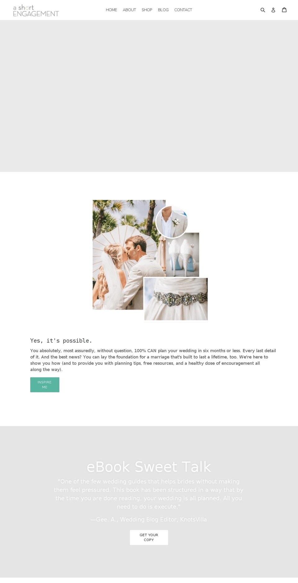 ashortengagement.com — Shopify storefront screenshot