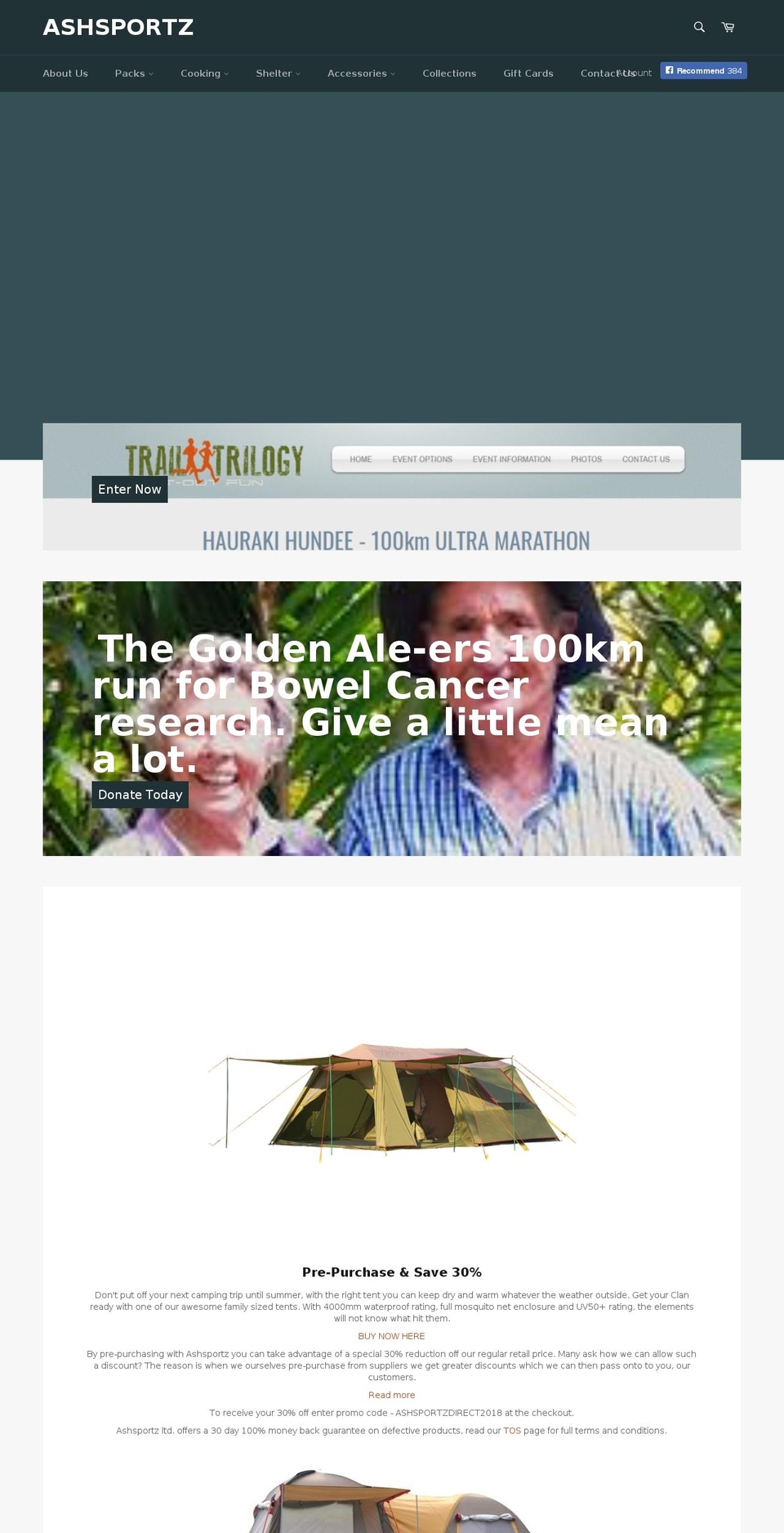 ashsportz.com — Shopify storefront screenshot