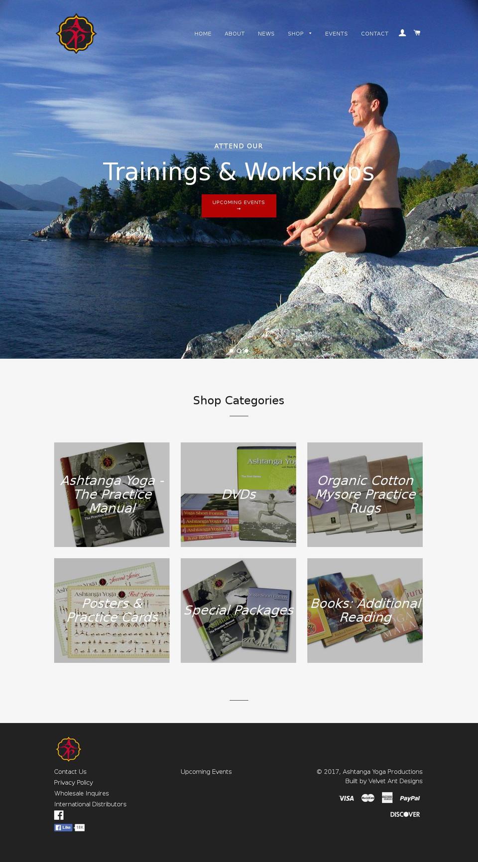 ashtanga.net shopify website screenshot