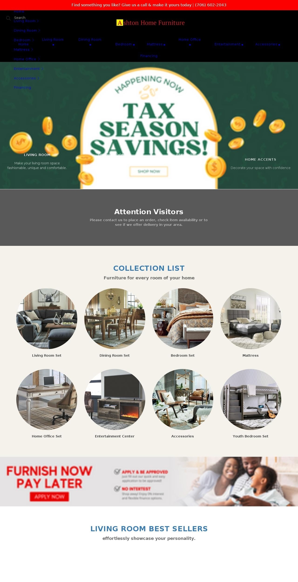 ashtonhomefurniture.com shopify website screenshot