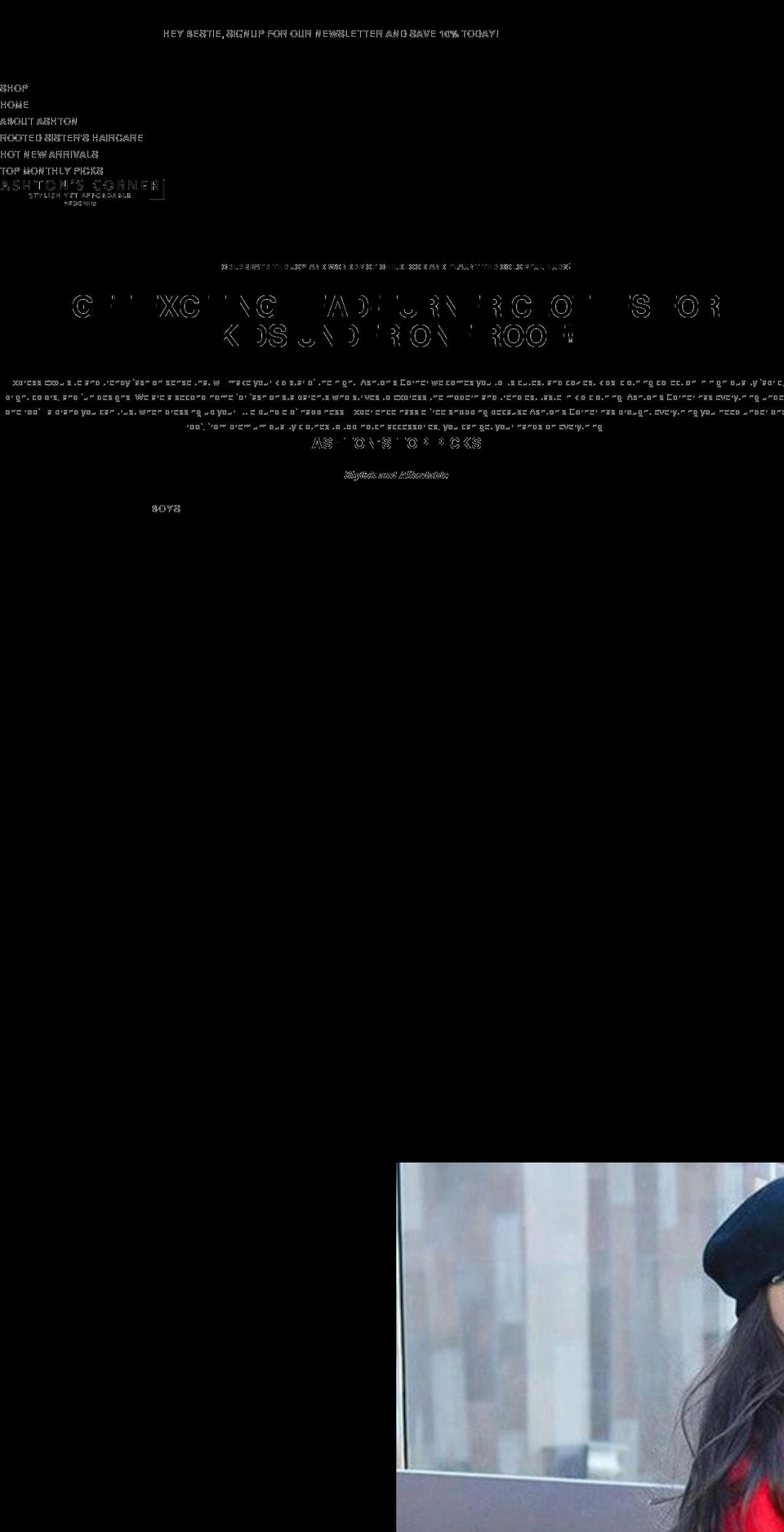 SHE BRANDS YOU TEMPLATE with Installments message Shopify theme site example ashtonscorner.com