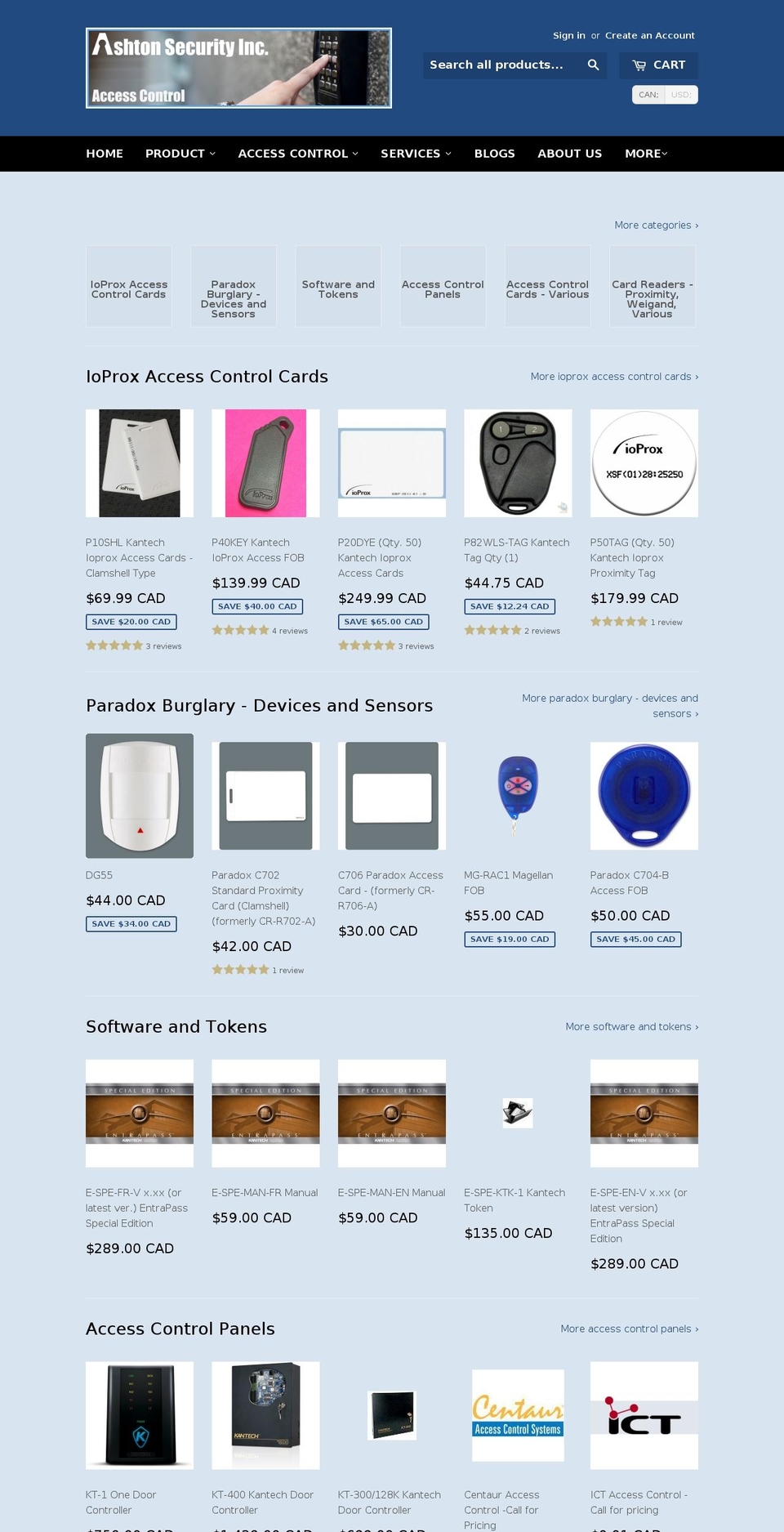 CAD\/US THEME Shopify theme site example ashtonsecurity.ca