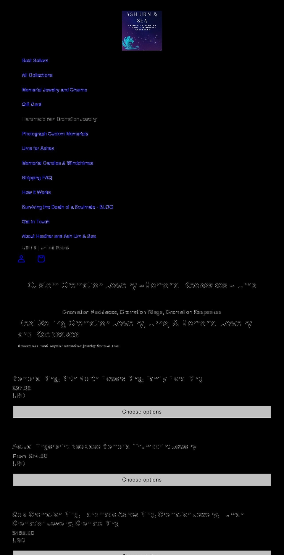 ashurnandsea.com shopify website screenshot