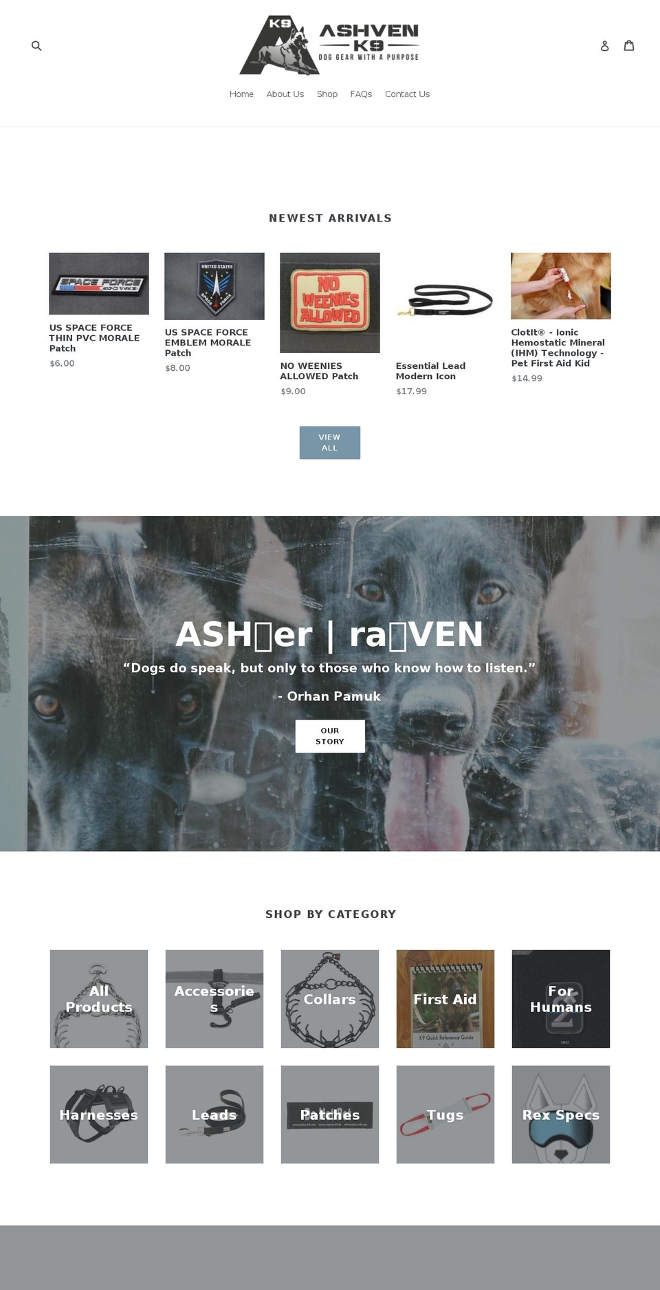 ashvenk9.com — Shopify storefront screenshot