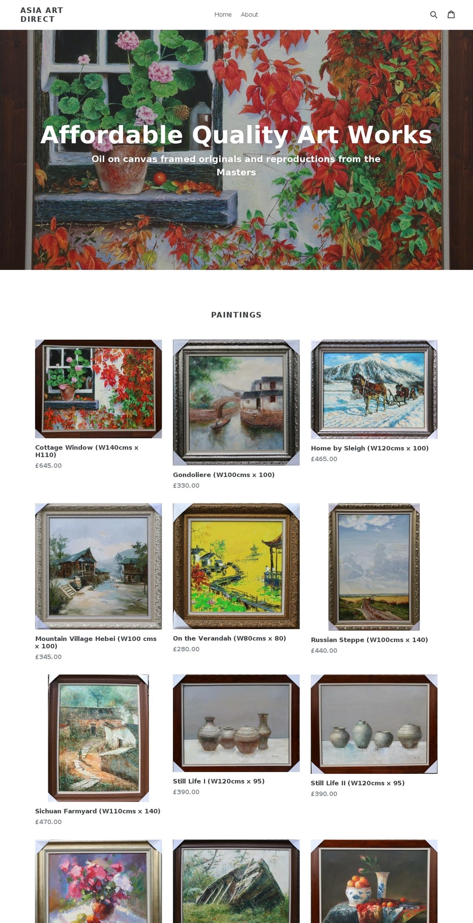 asiaartdirect.com — Shopify storefront screenshot