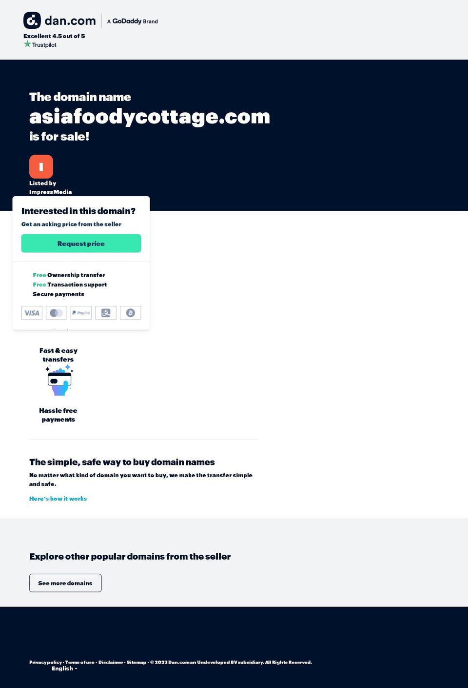 asiafoodycottage.com — Shopify storefront screenshot