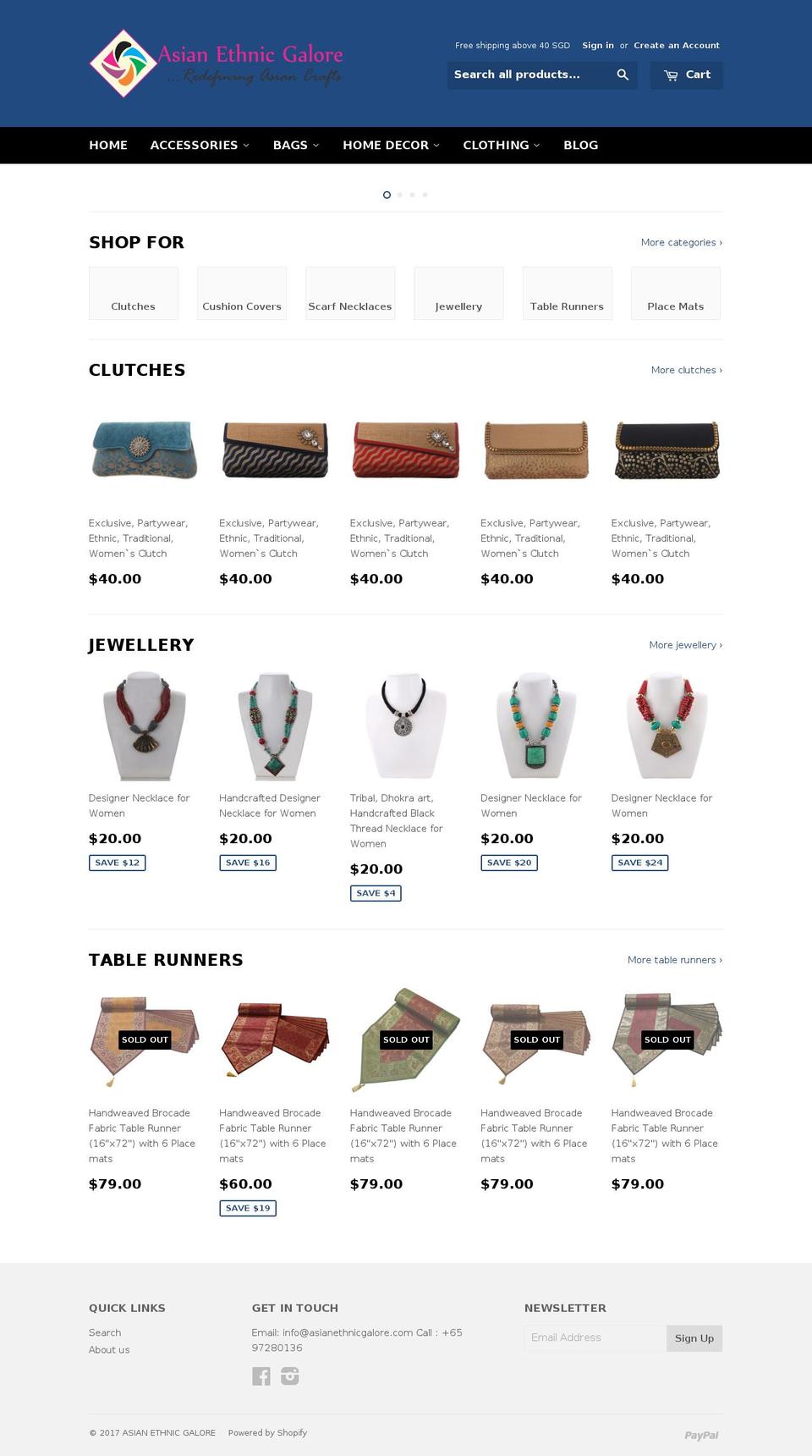 asianethnicgalore.com shopify website screenshot