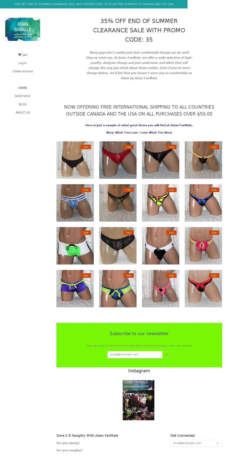 asianfanmale.com — Shopify storefront screenshot