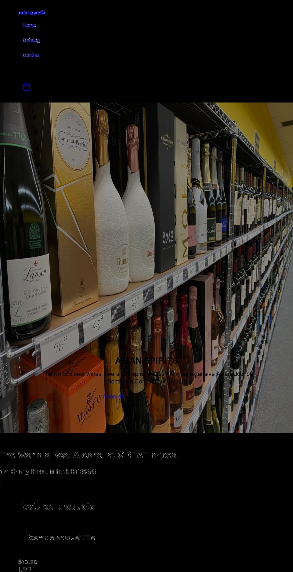 asianspirits.com shopify website screenshot