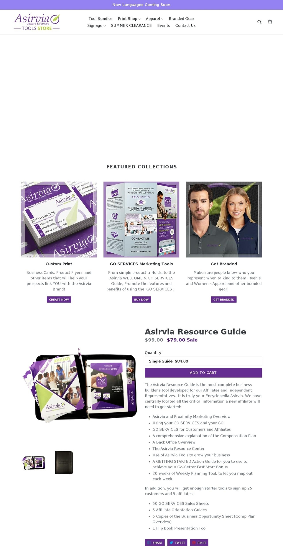 asirviatools.com shopify website screenshot