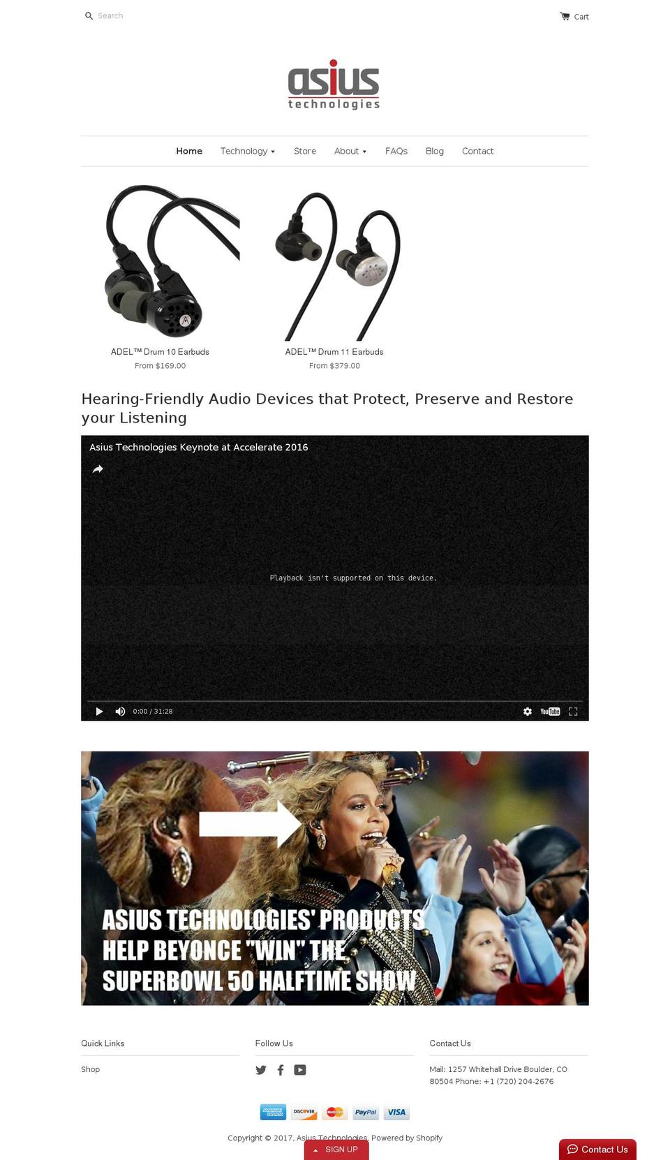 asiustechnologies.com shopify website screenshot