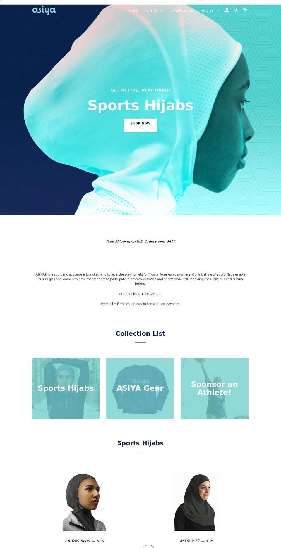 asiyaapparel.com — Shopify storefront screenshot