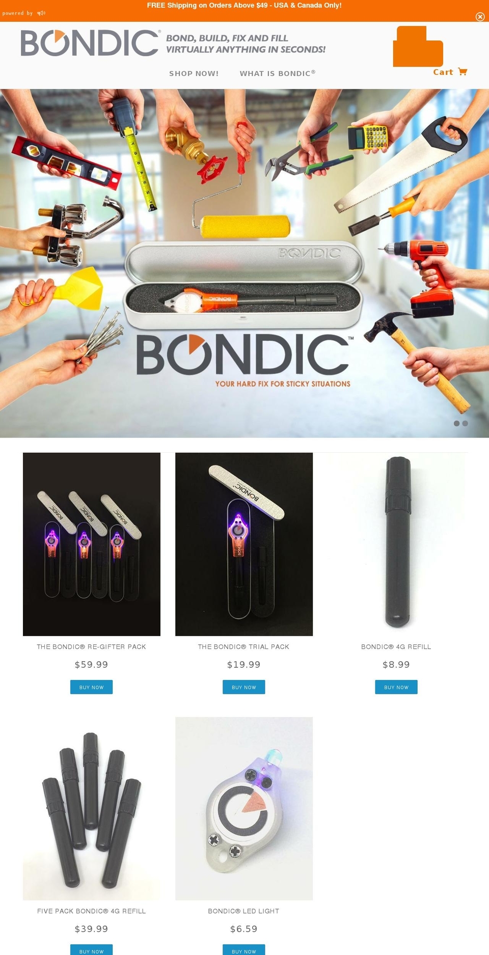 bondic Shopify theme site example ask-bondic.net