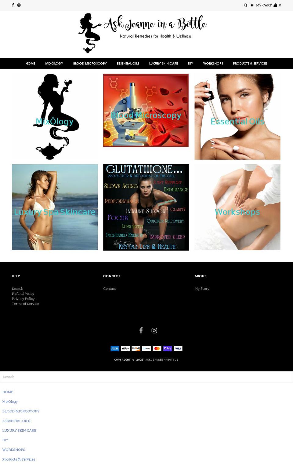 askjeanneinabottle.com shopify website screenshot