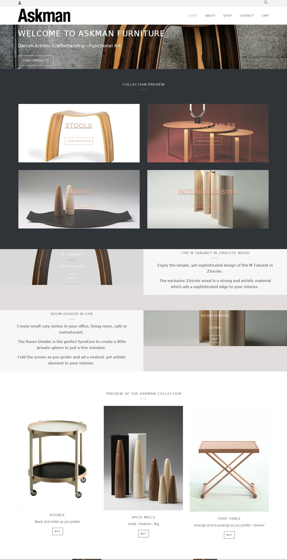 askmanfurniture.com — Shopify storefront screenshot
