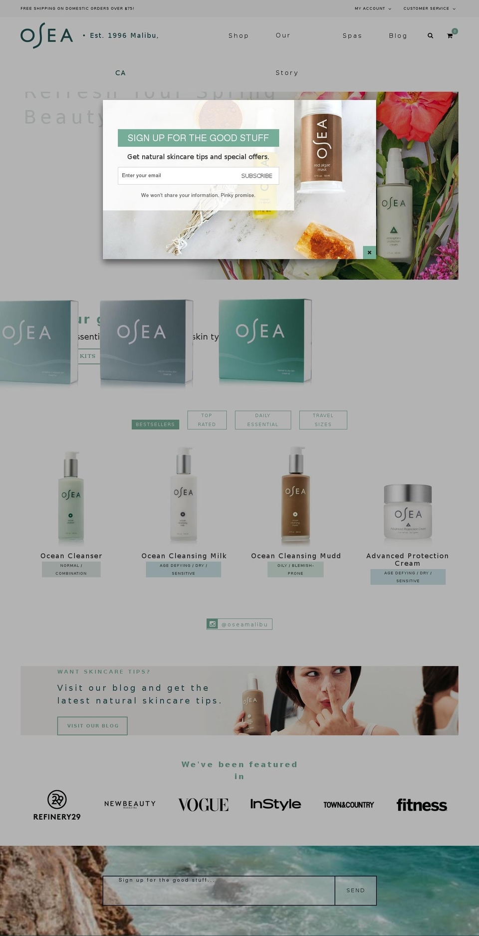 Osea Malibu Shopify theme site example askosea.com