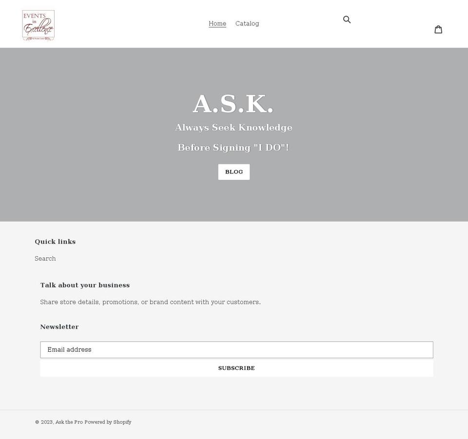 askthepro.org shopify website screenshot
