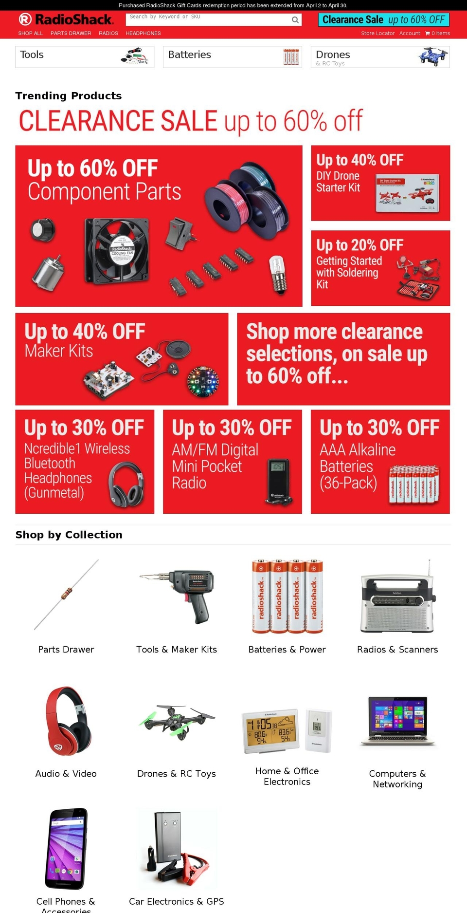 RadioShack Rebirth Shopify theme site example asktheshack.com