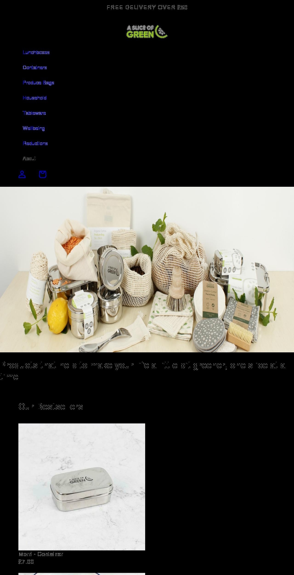 asliceofgreen.com shopify website screenshot