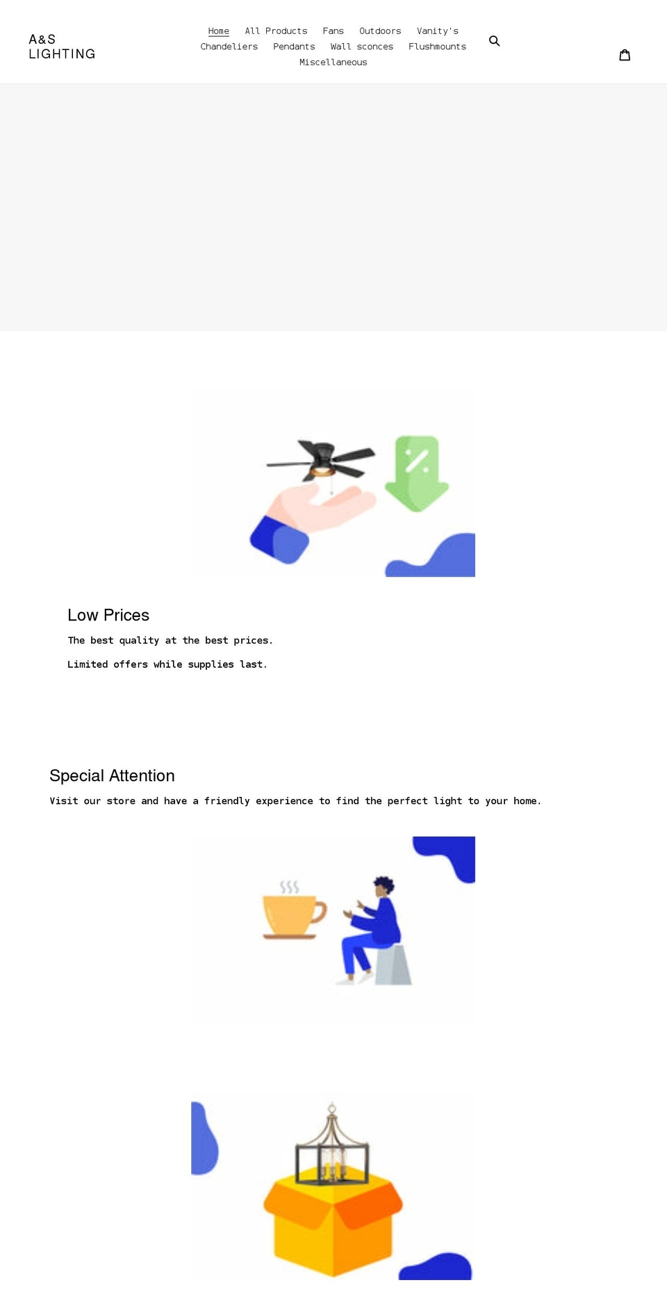 aslighting.org shopify website screenshot