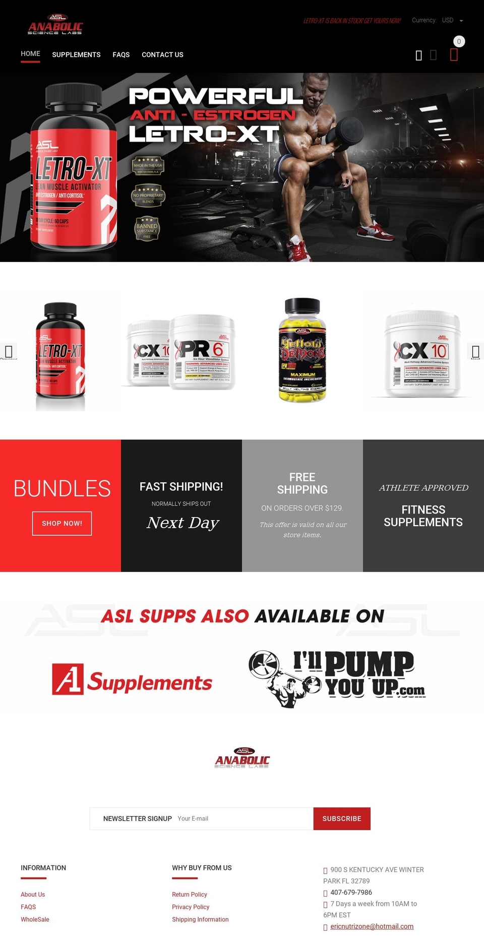 aslsupp.com shopify website screenshot