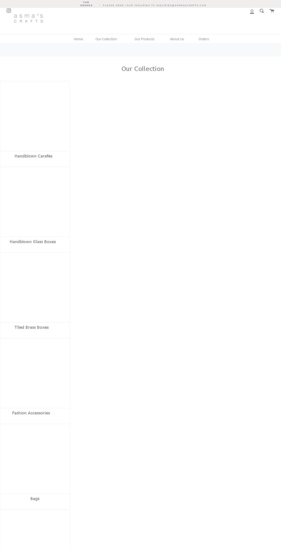 asmascrafts.com — Shopify storefront screenshot