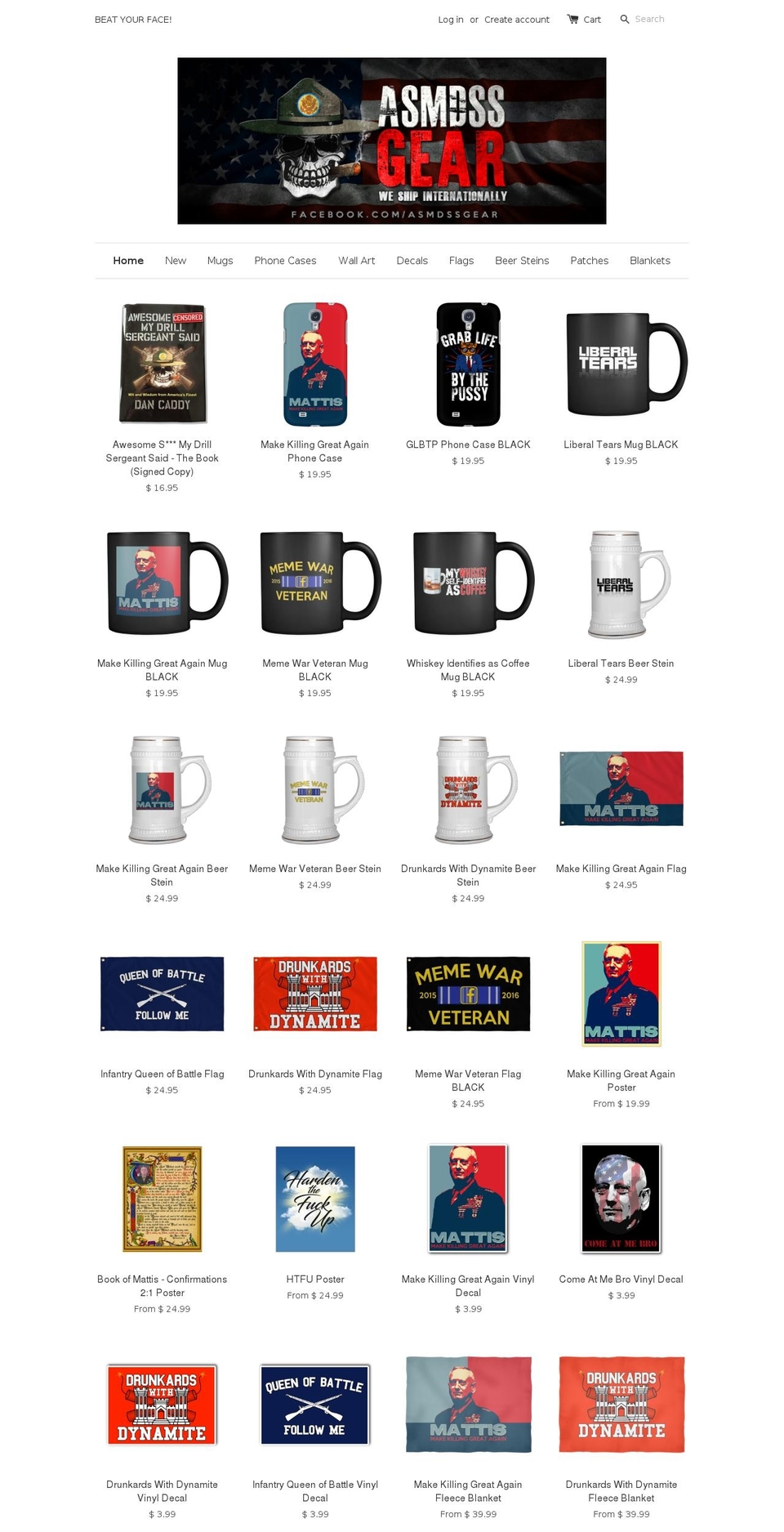 asmdssapparel.com shopify website screenshot