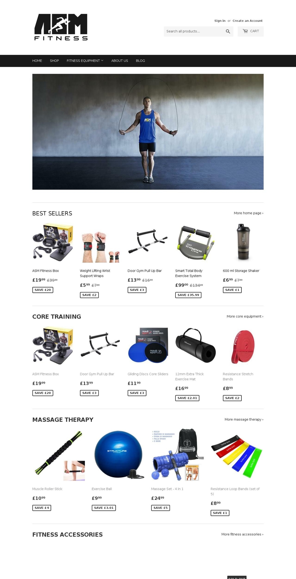 asmfitness.com — Shopify storefront screenshot