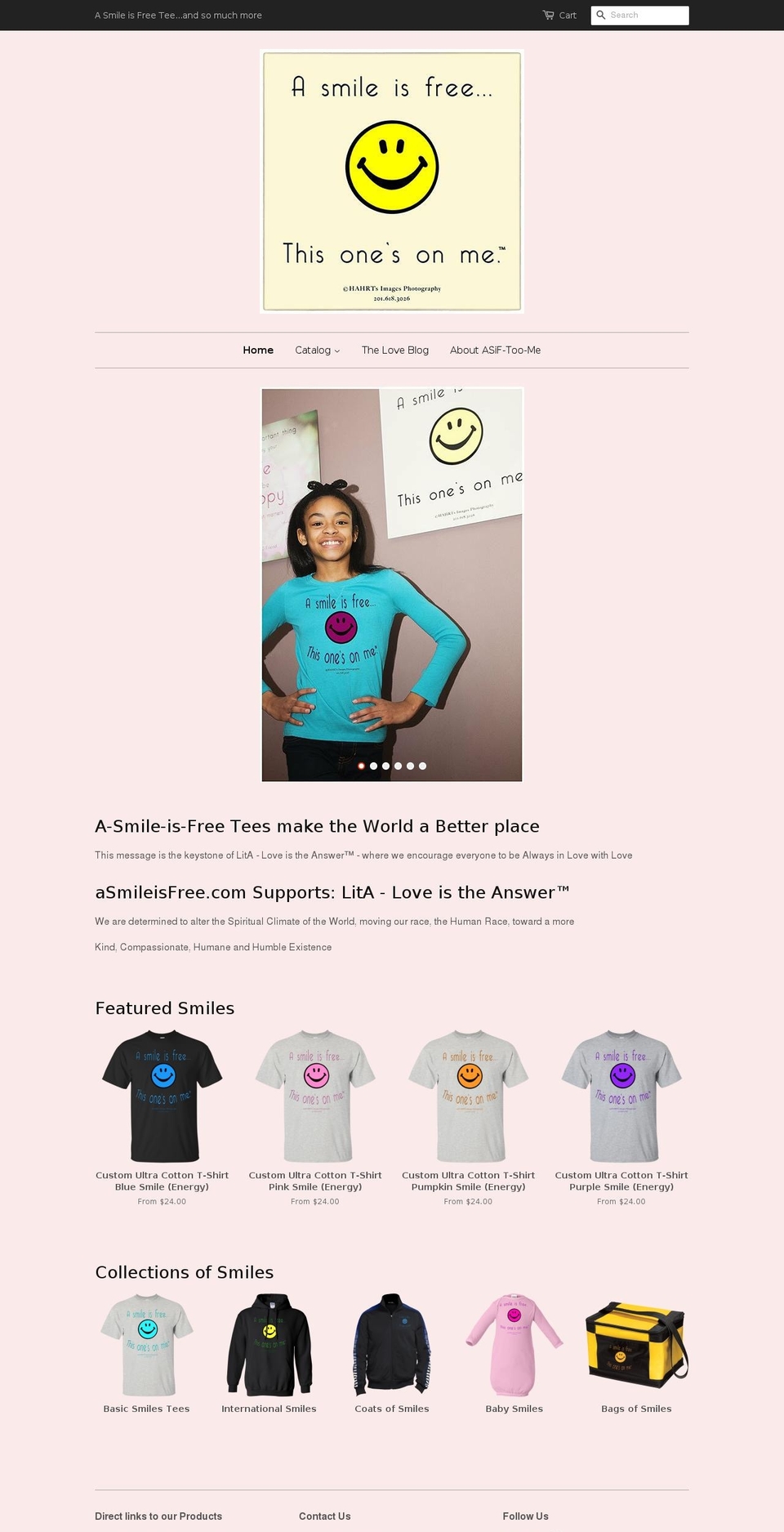 asmileisfree.com shopify website screenshot