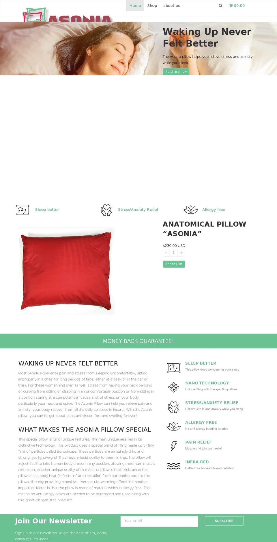 asoniastore.com — Shopify storefront screenshot