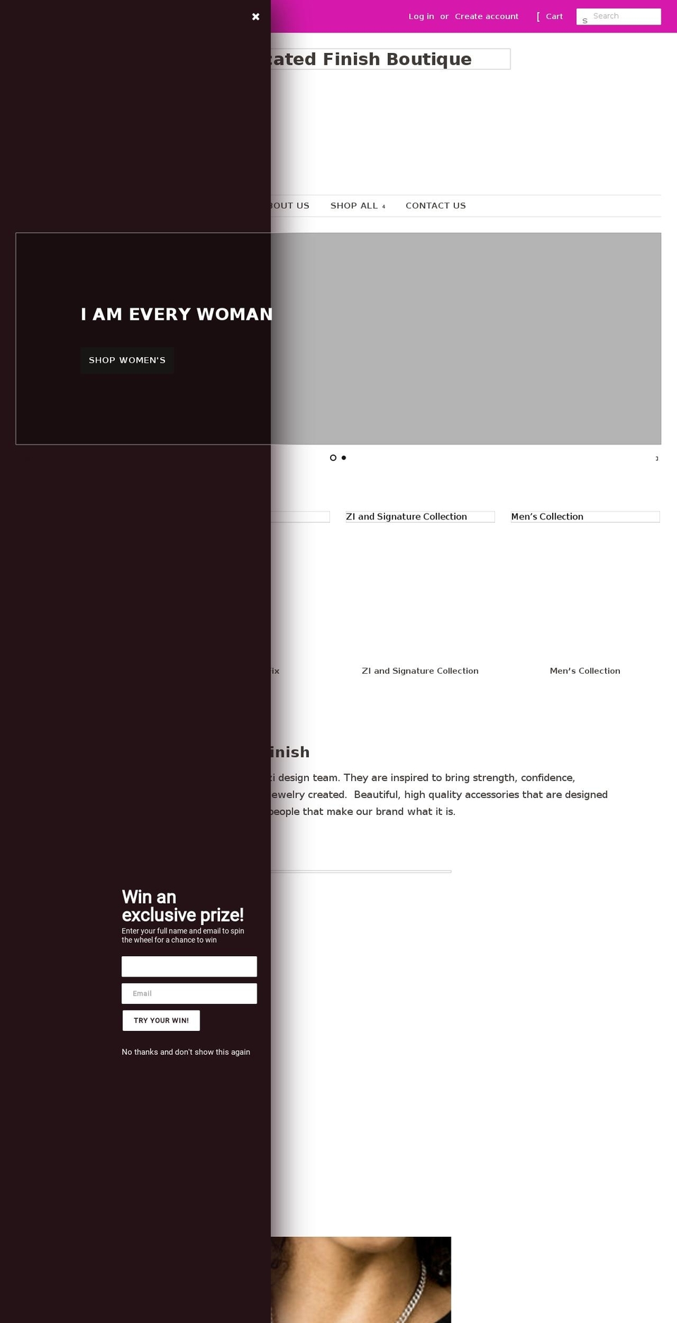 asophisticatedfinishboutique.com shopify website screenshot