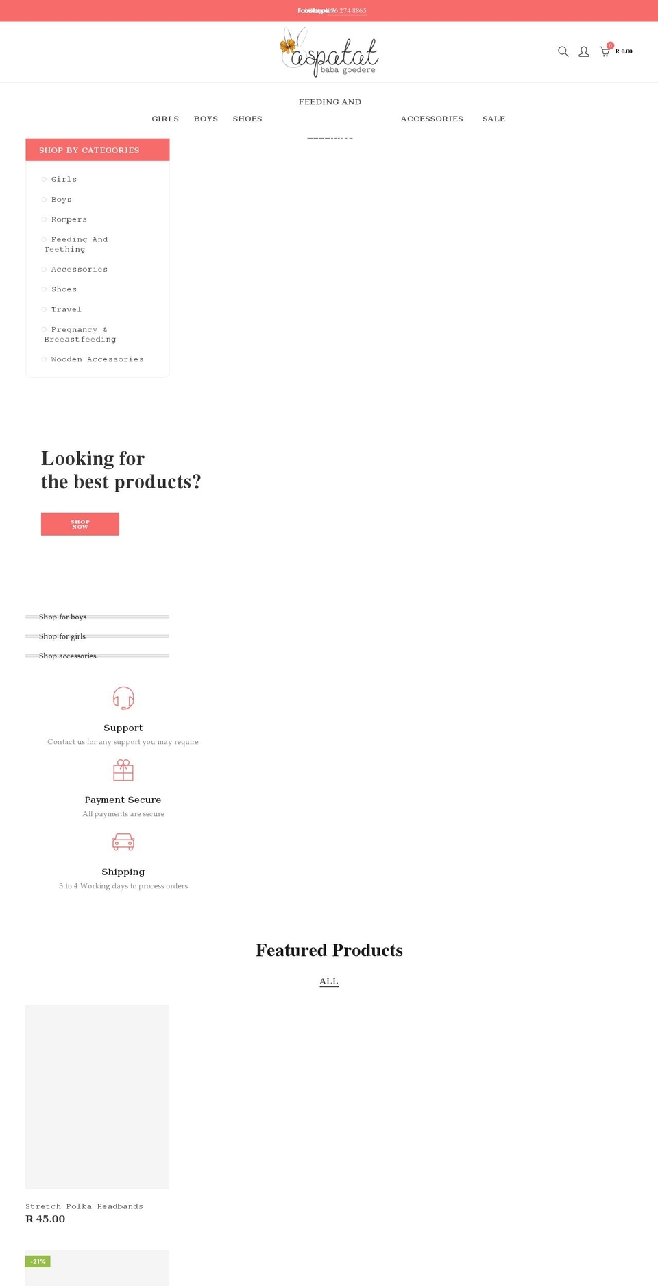 Elessi  upload Shopify theme site example aspatatbaba.co.za