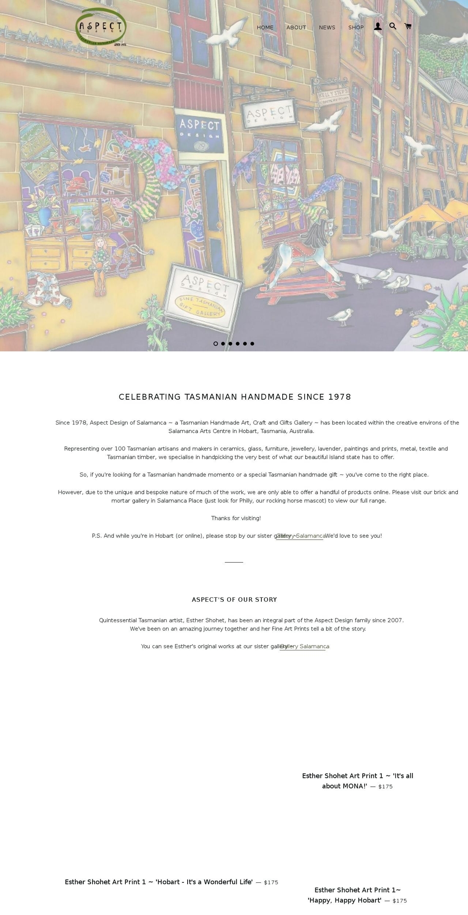 aspectsalamanca.com — Shopify storefront screenshot