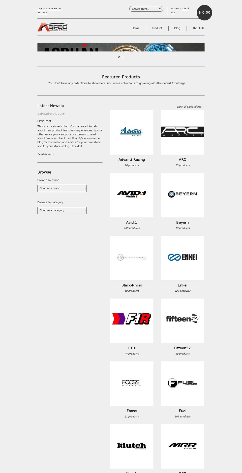 aspecwheels.com shopify website screenshot