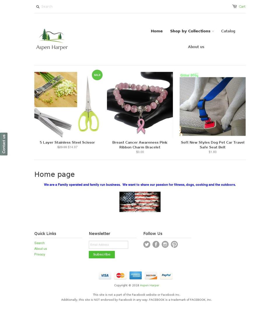 aspen-harper.com — Shopify storefront screenshot