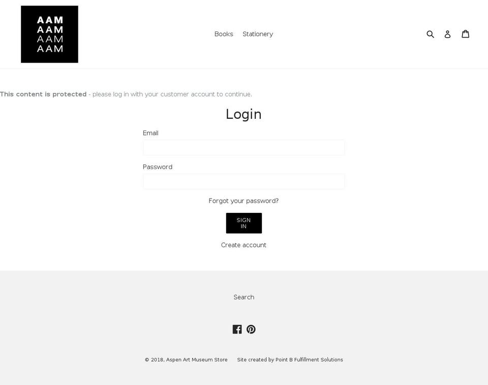 aspenartmuseumstore.com — Shopify storefront screenshot
