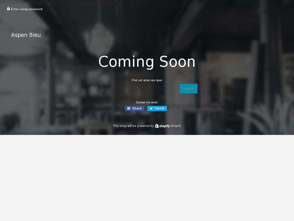 aspenbleu.com shopify website screenshot