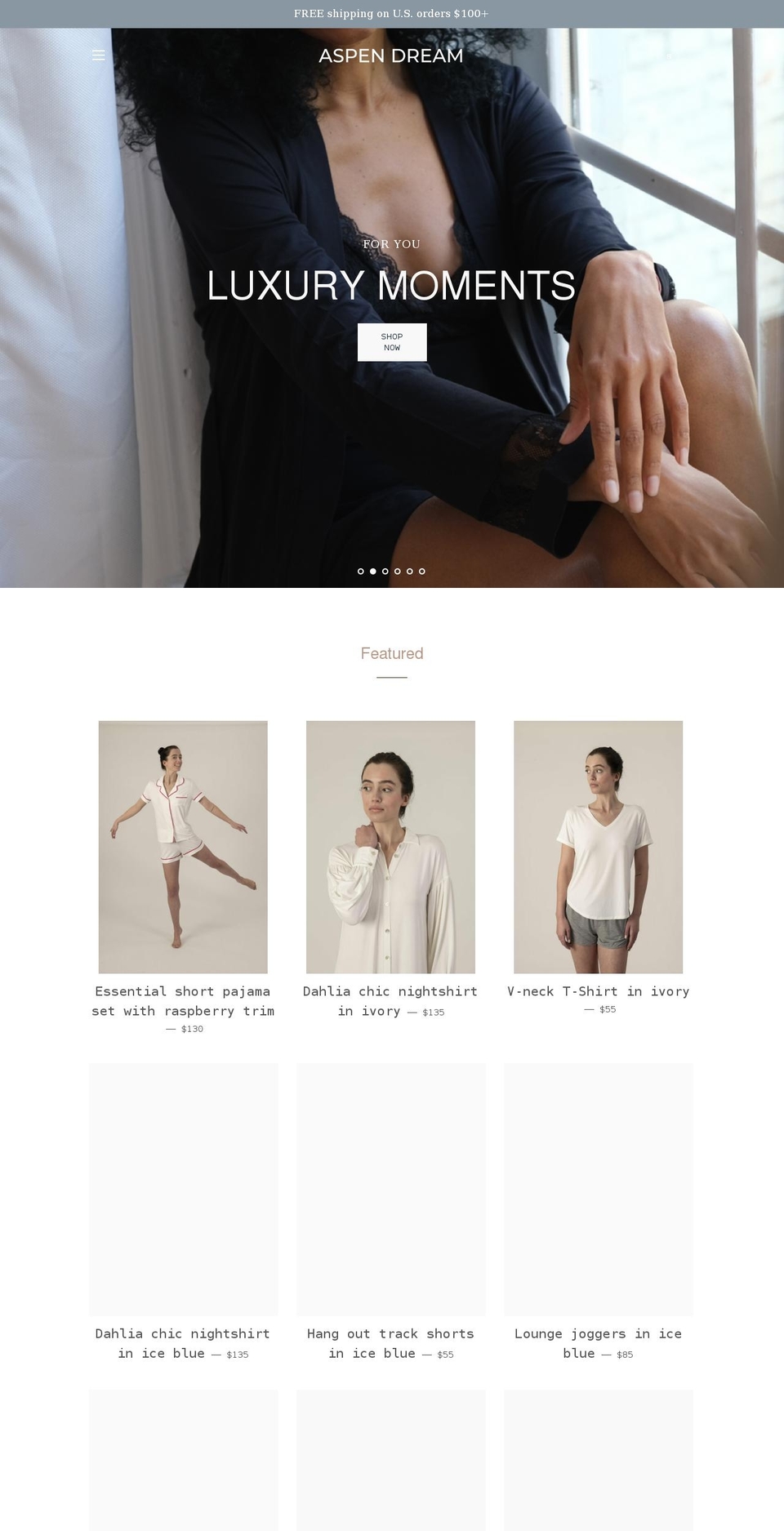 aspendreamco.com shopify website screenshot