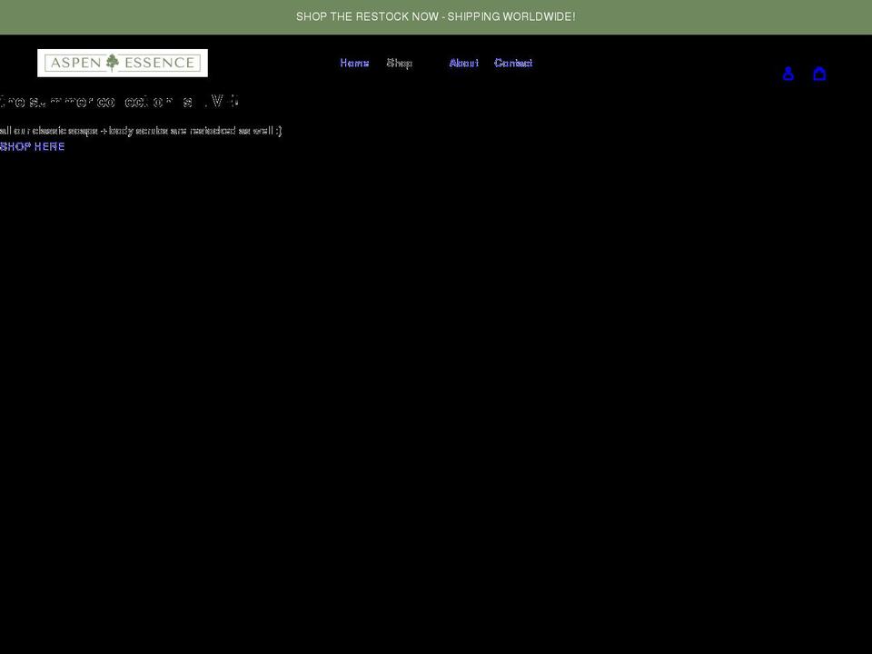 aspenessence.com shopify website screenshot