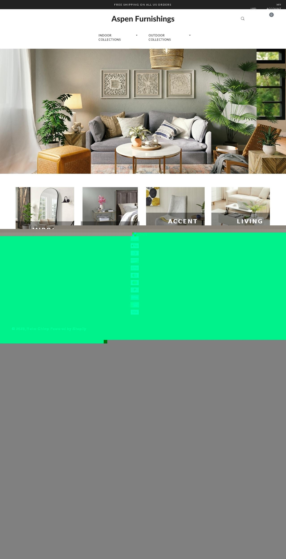 aspenfurnishings.com shopify website screenshot