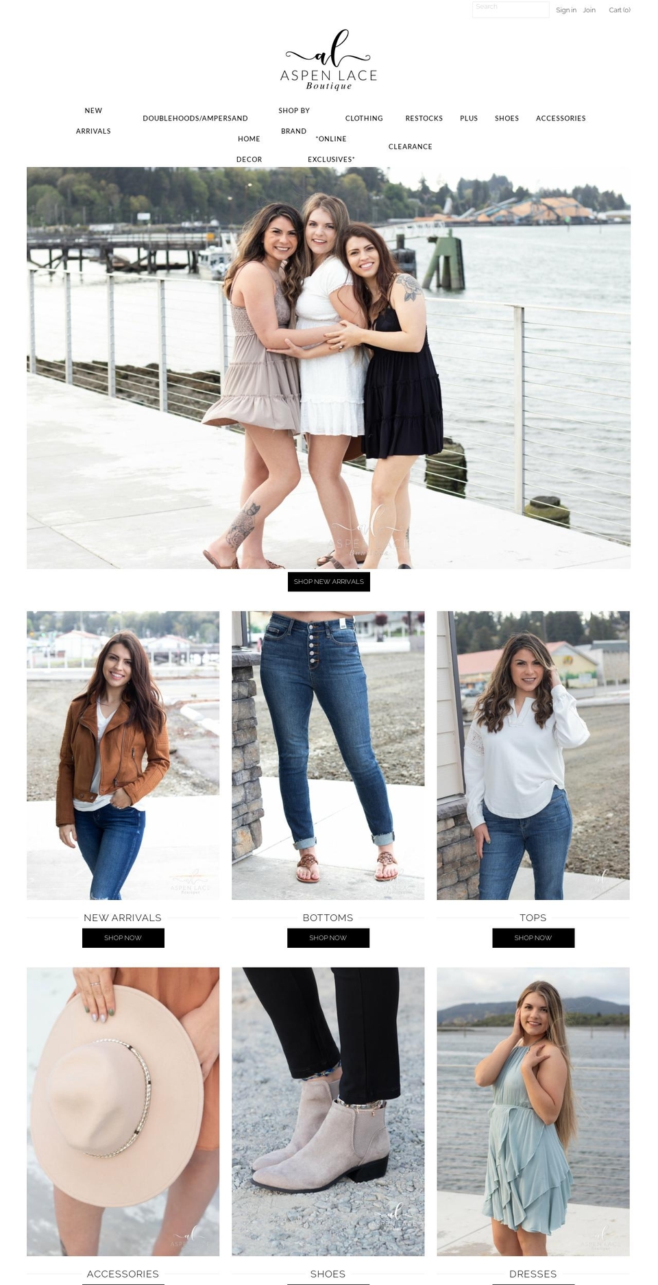 aspenlace.com — Shopify storefront screenshot