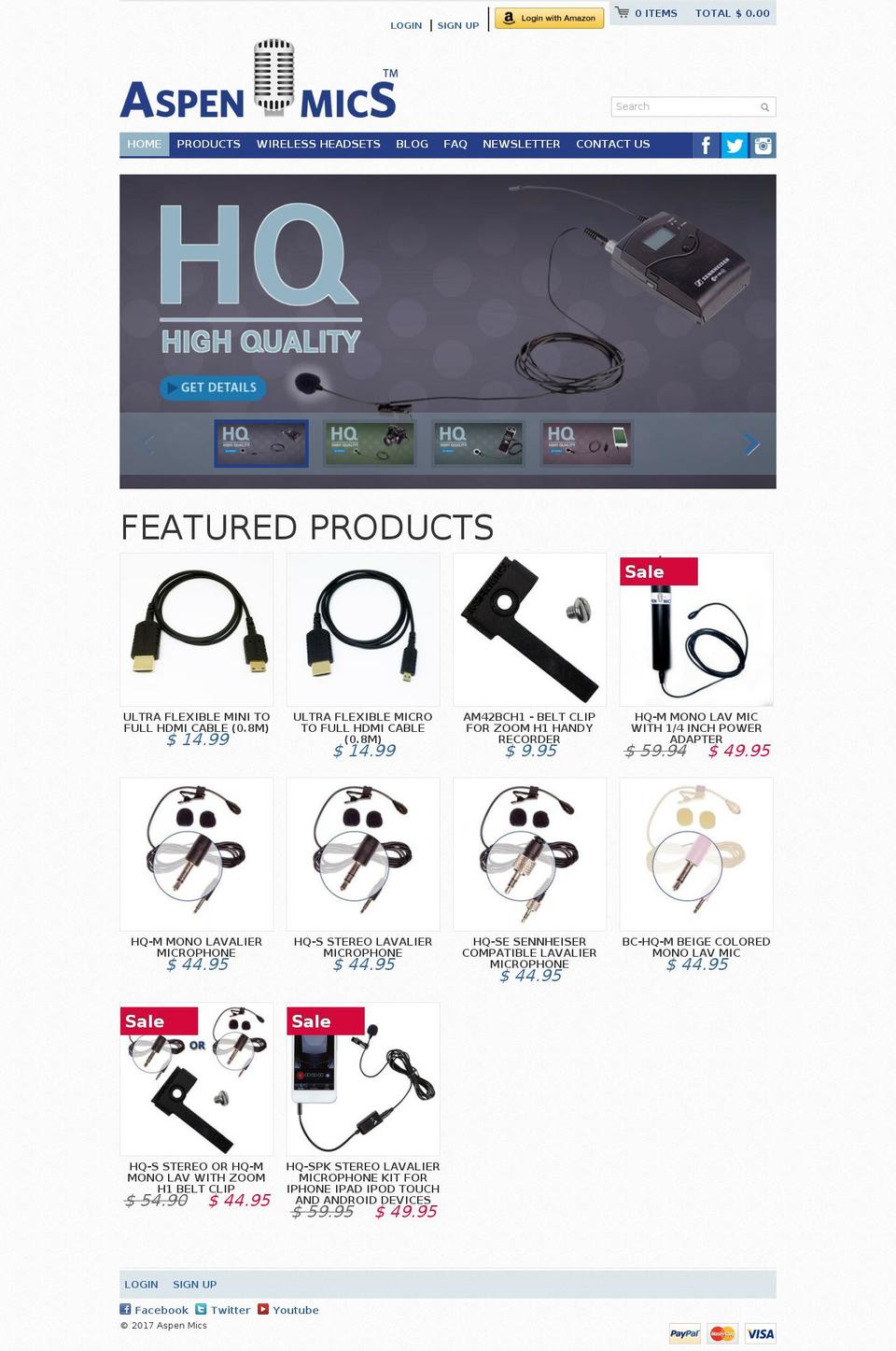 aspenmic.com shopify website screenshot