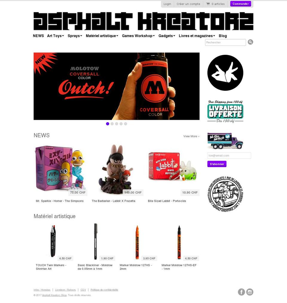 asphaltkreatorz.com shopify website screenshot