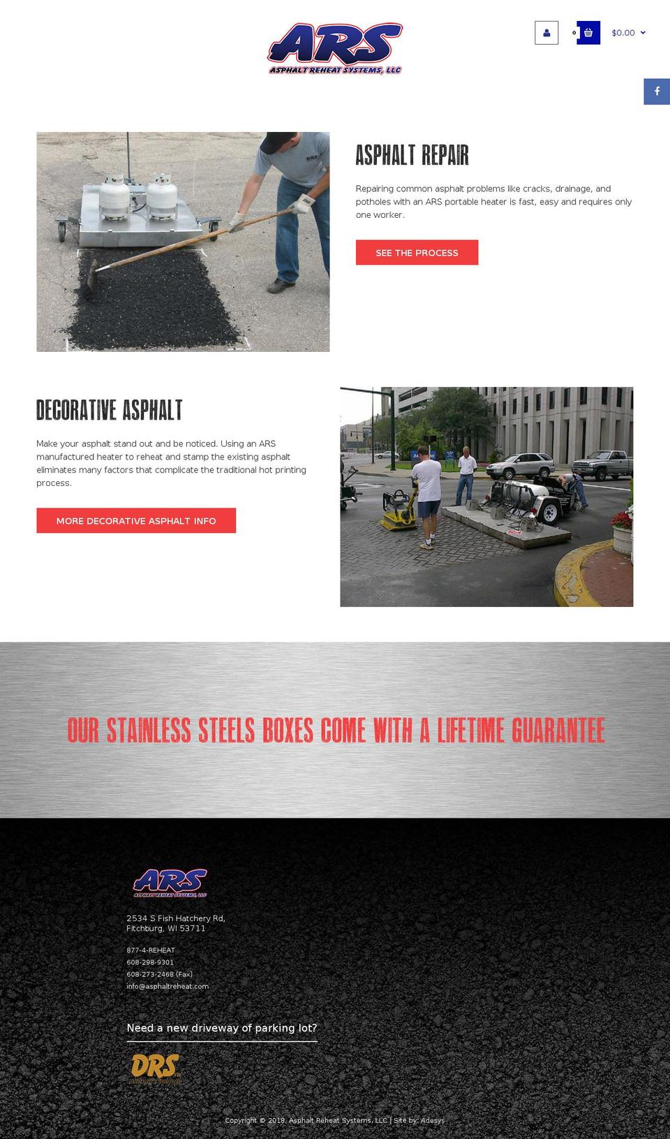 asphaltreheat.com shopify website screenshot