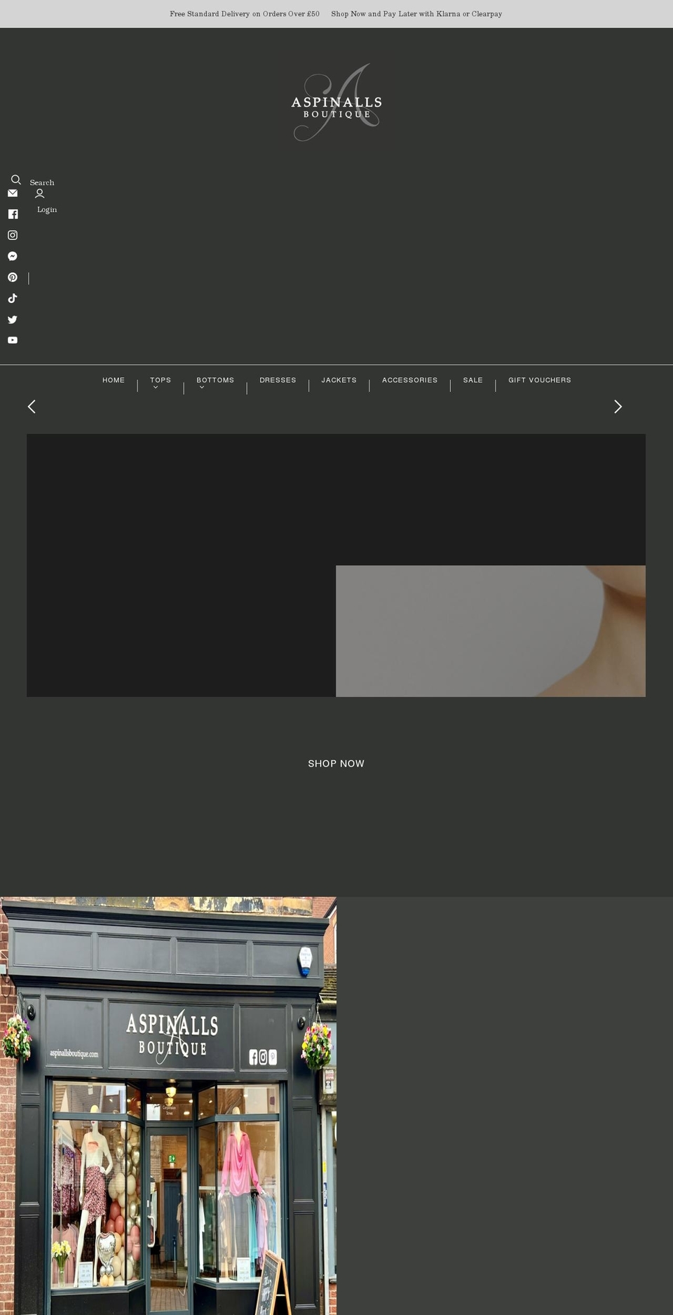 aspinallsboutique.com shopify website screenshot