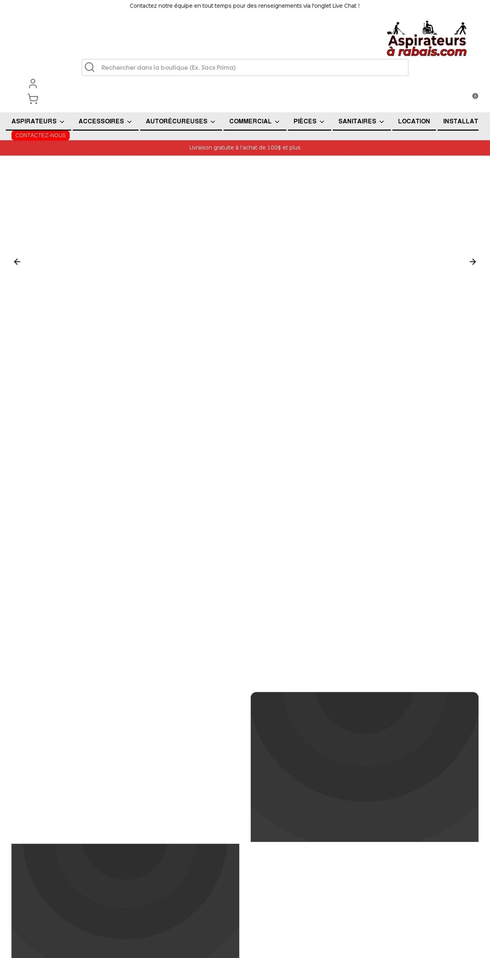 aspirateursarabais.com shopify website screenshot